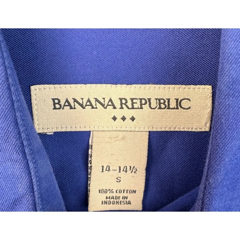 Banana Republic Mens Dress Shirt Small Long Sleeve‎ Button Up Blue Cotton